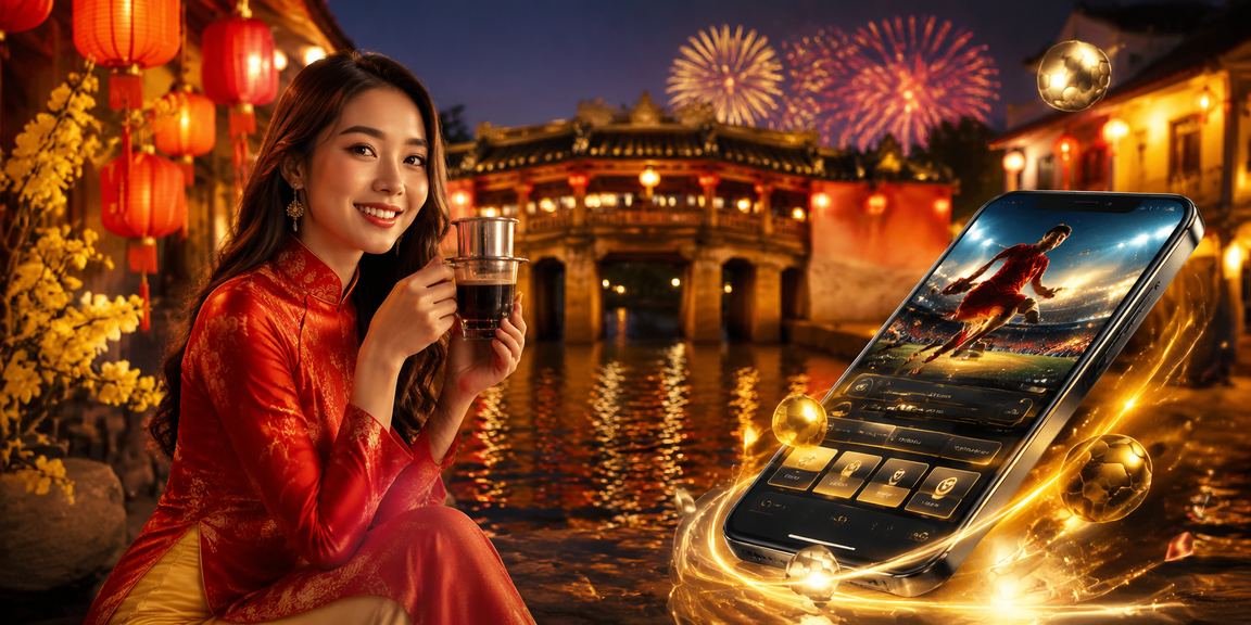 Người dùng tại Hội An mặc áo dài theo dõi cá cược thể thao trực tuyến
